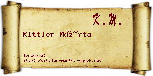 Kittler Márta névjegykártya